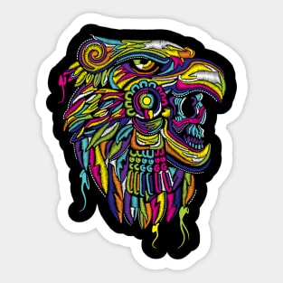 Eagle Warrior Emboridery Effect Mexican Art Sticker